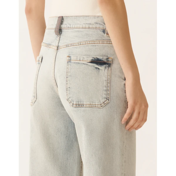 Water-Marbled Denim Pants - Image 5