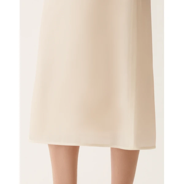 Water-Reflective Organza Midi Skirt in Butter - Image 5