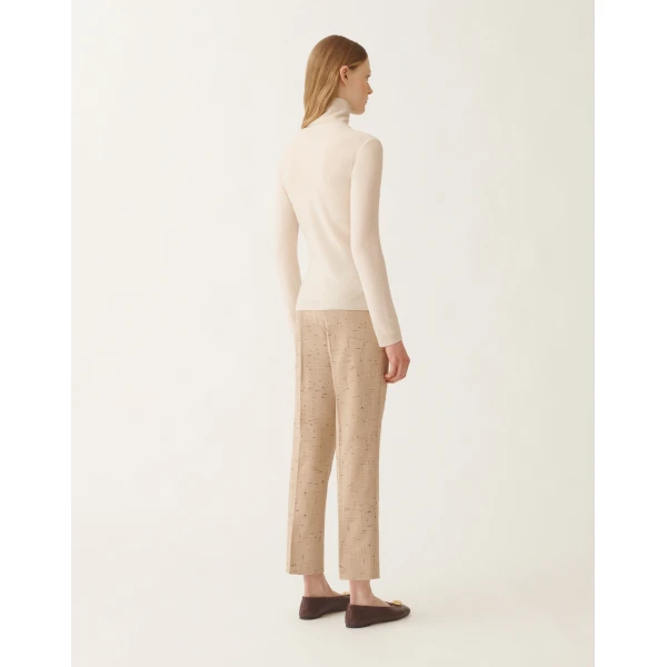 Wool Sweater with Sequins in White