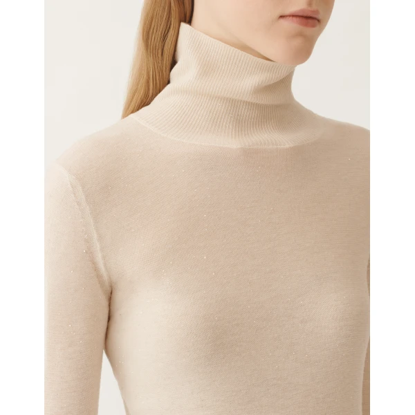 Wool Sweater with Sequins in White - Image 5