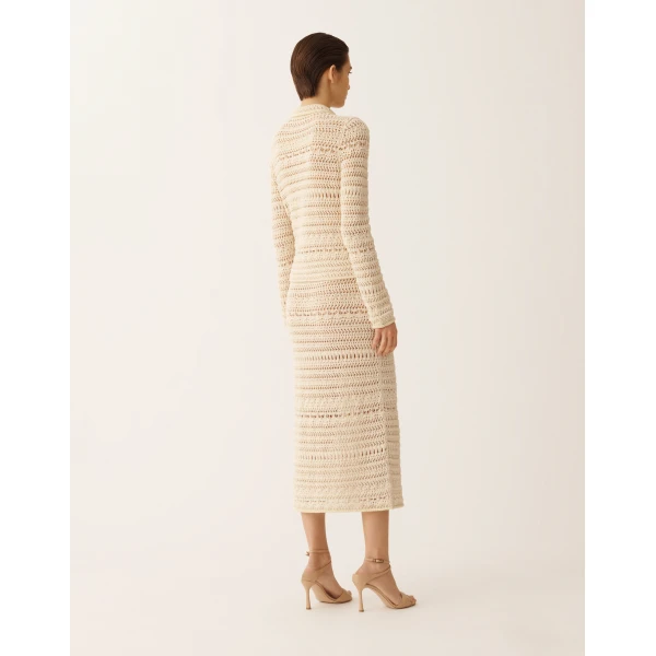 Wool and Cotton Jacket with Sequins in Vanilla