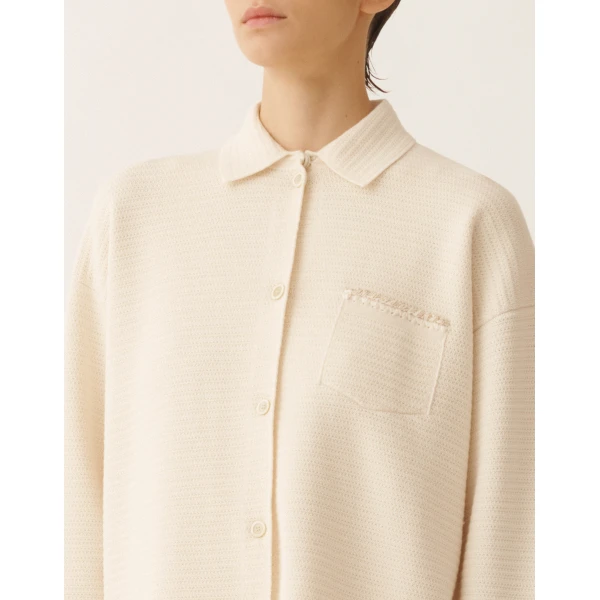 Wool and Cotton Shirt in Butter - Image 5