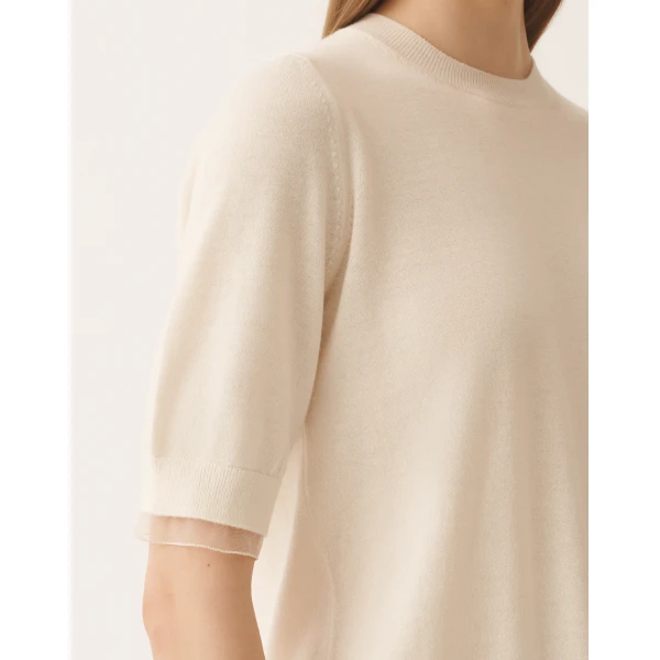 Wool and Cotton Sweater in Butter - Image 5