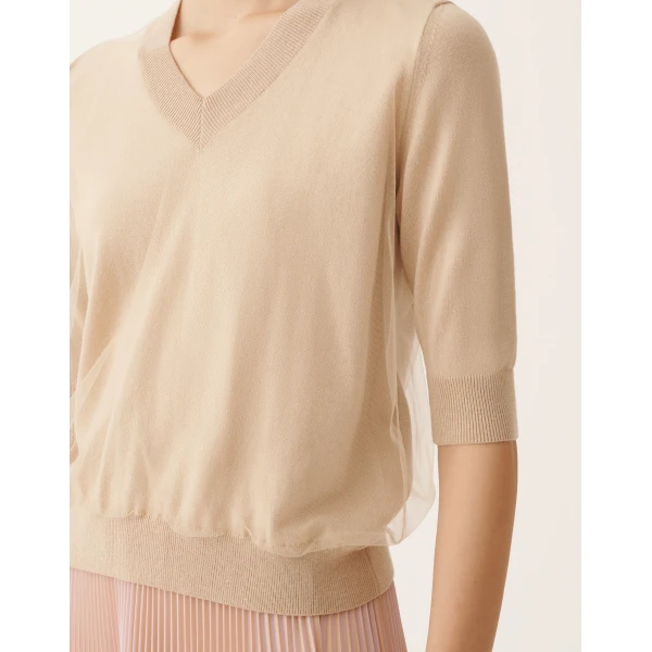 Wool and Cotton Sweater in Maple - Image 5