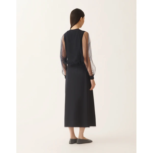 Wool and Cotton Sweater in Night Blue