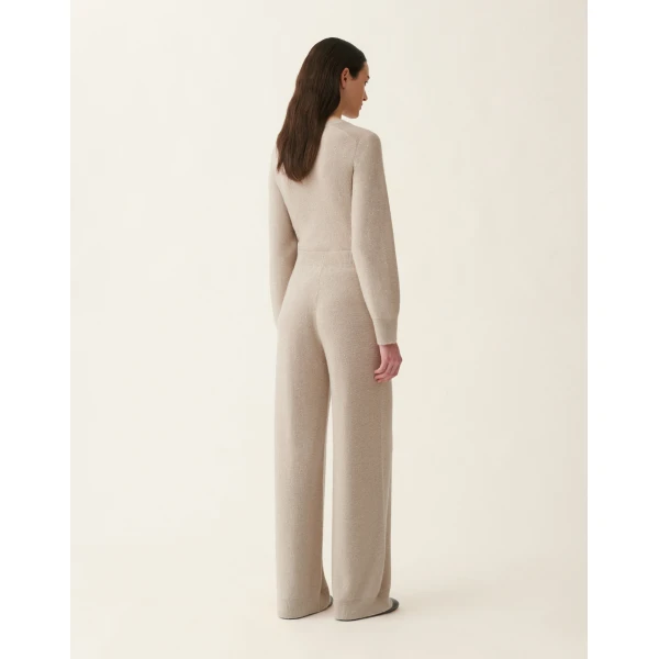 Wool and Silk Trousers with Sequins in Cachà