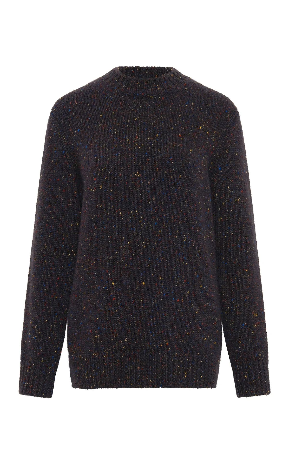 Gabriela Hearst Alfie Knit Sweater in Charcoal Multi Speckled Aran Cashmere Gabriela Hearst