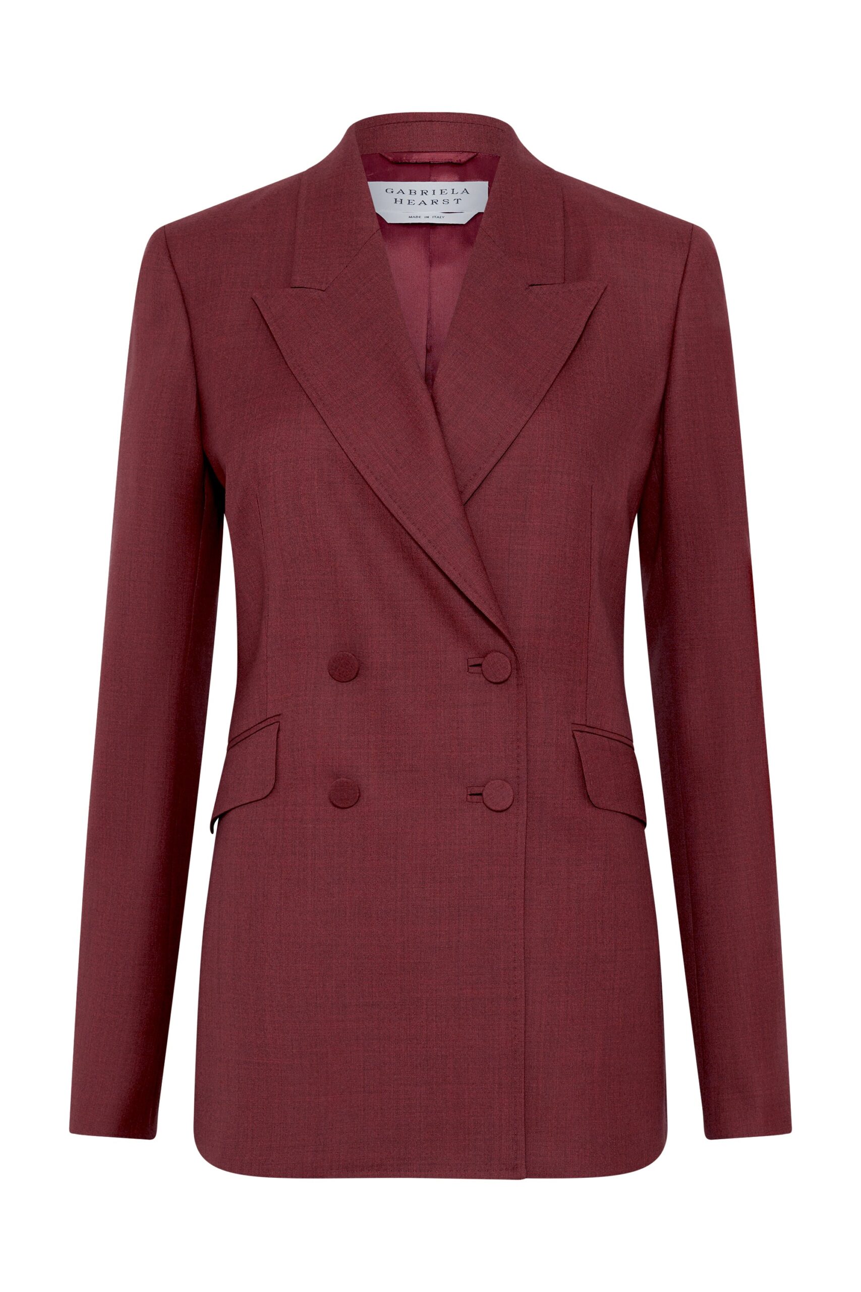 Gabriela Hearst Angela Blazer in Bordeaux Wool Silk Gabriela Hearst