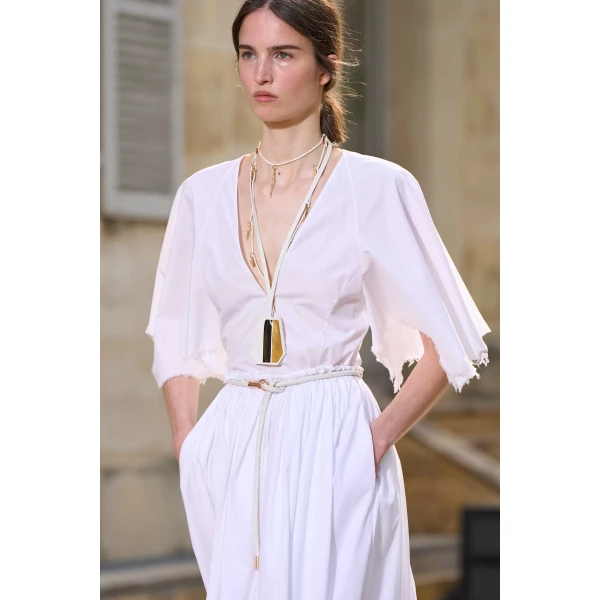 Ansel Midi Dress in White Sea Island Cotton