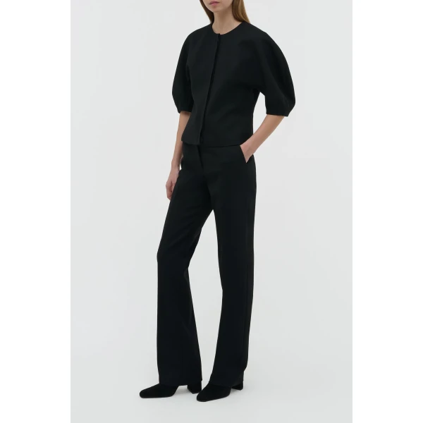 Cecilia Pant in Black Recycled Wool