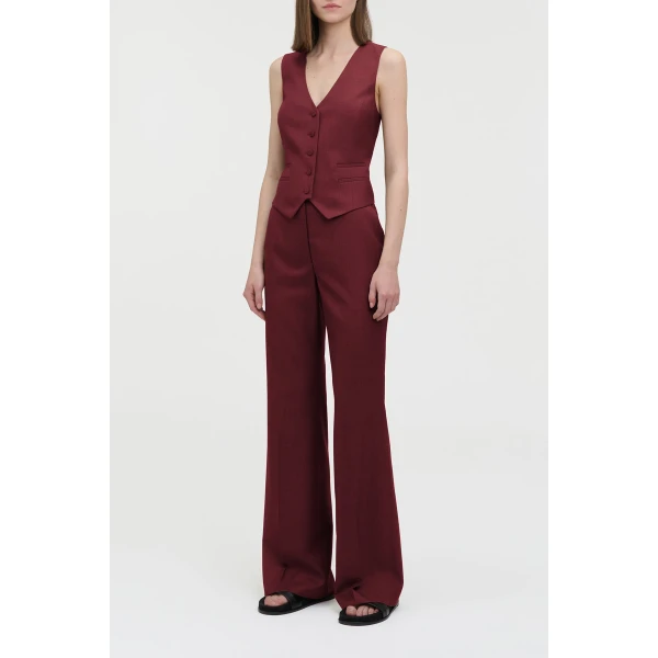 Coleridge Vest in Bordeaux Wool Silk