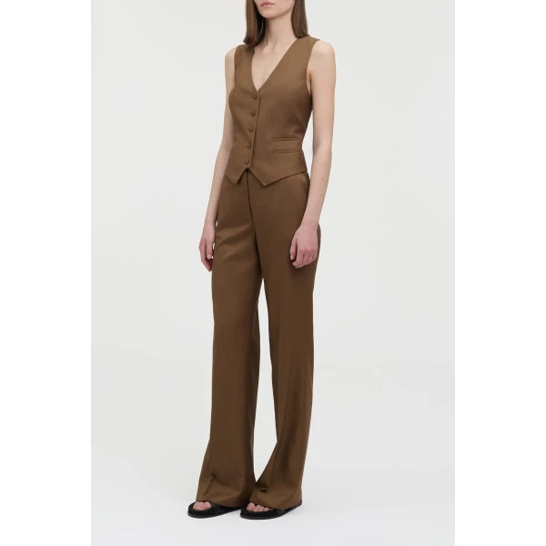 Coleridge Vest in Chestnut Wool Silk