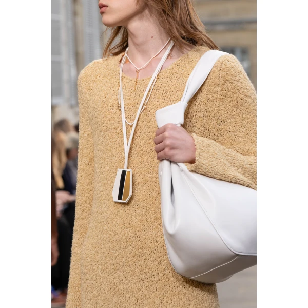 Crescenta Knit Sweater in Hay Silk Cashmere Linen
