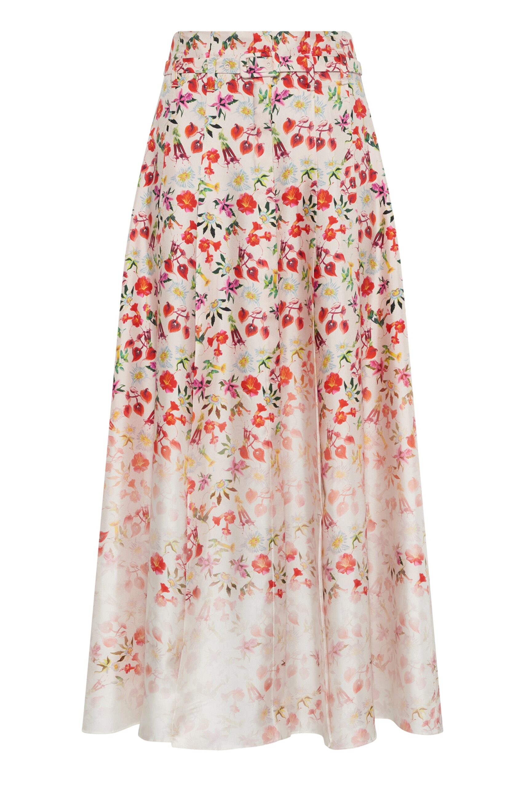 Gabriela Hearst Dugald Pleated Midi Skirt in Uruguayan Flowers Printed Silk Gabriela Hearst
