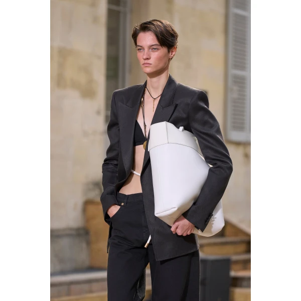 Epona Rope Blazer in Black Textured Linen Slub