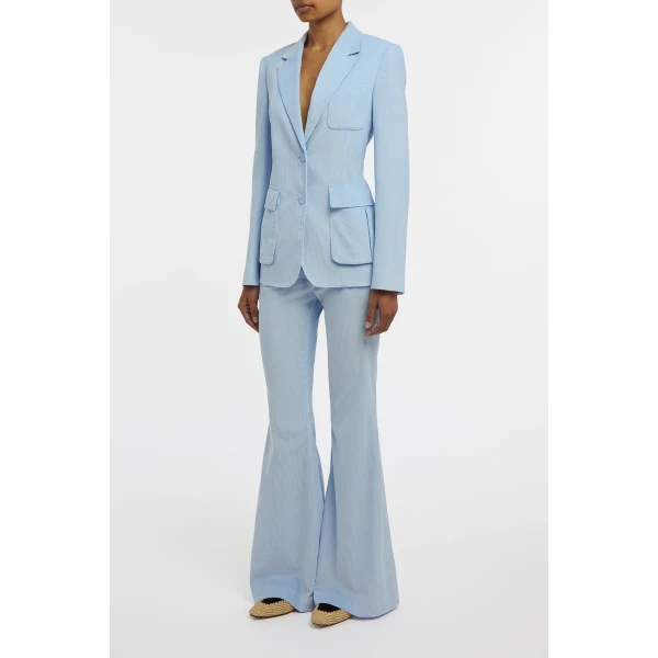 Louisa Blazer in Light Blue Sea Island Cotton Corduroy