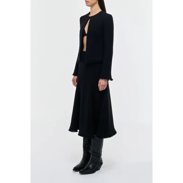 Normand Jacket in Black Virgin Wool Cashmere