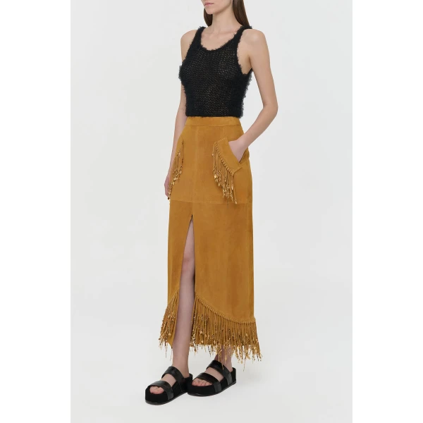 Nur Knit Tank Top in Black Silk Cashmere