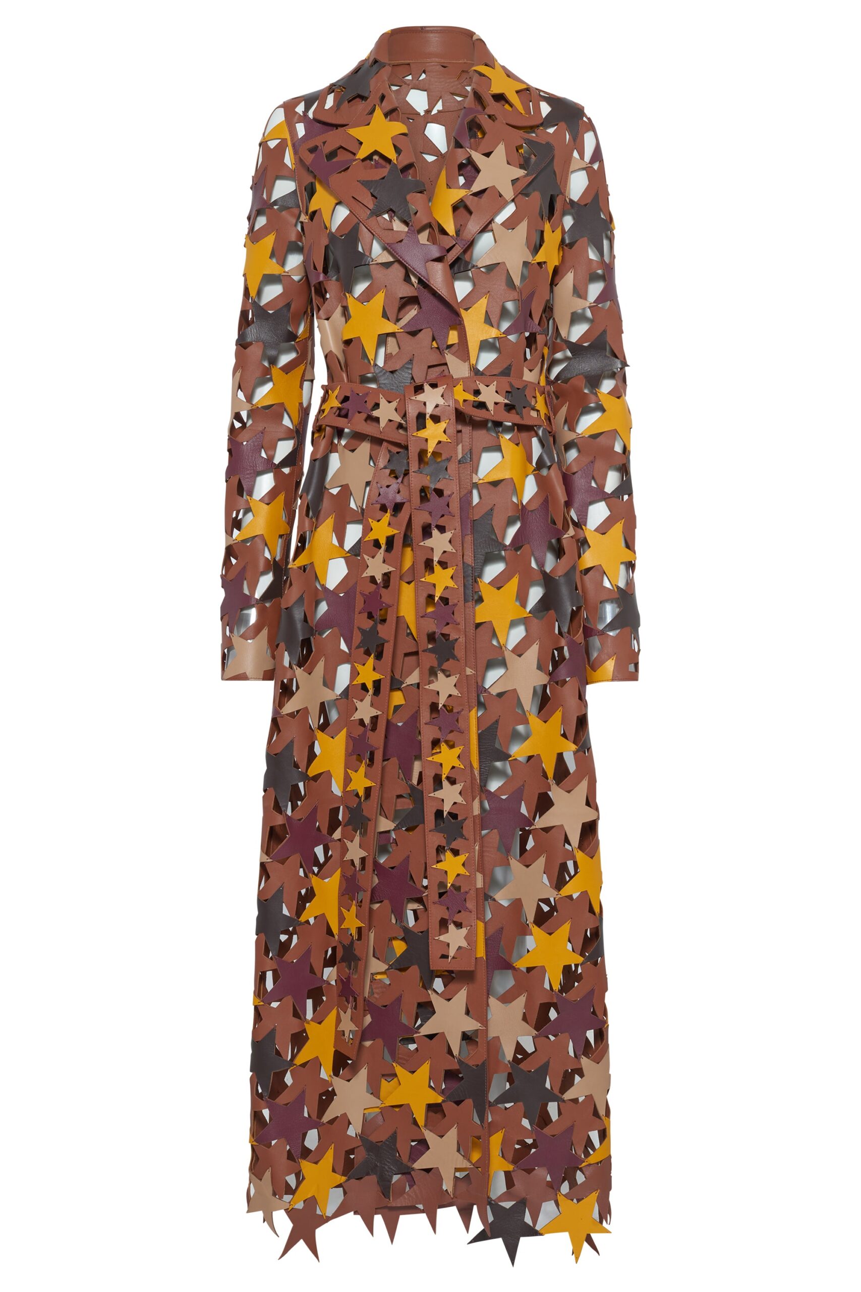 Gabriela Hearst Nuria Patchwork Stars Trench Coat In Multi Nappa Leather Gabriela Hearst