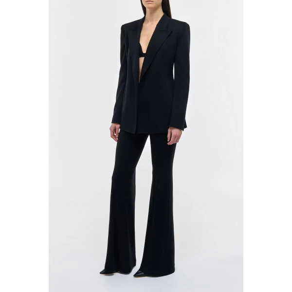 Rhein Flare Pant in Black Cashmere Jersey
