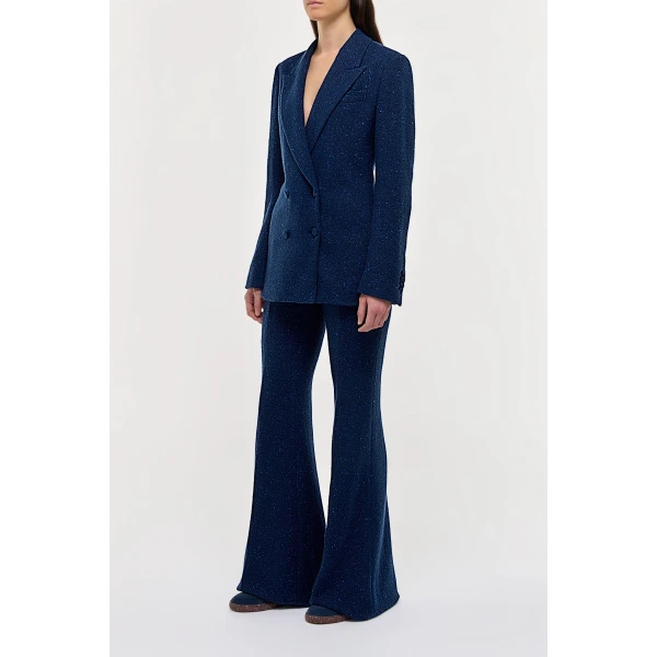 Rhein Flare Pant in Electric Navy Speckled Cashmere