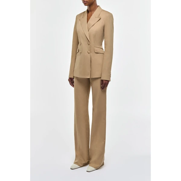 Vesta Flare Pant in Camel Light Sea Island Cotton Twill
