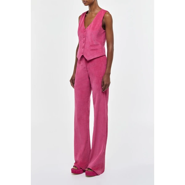 Vesta Flare Pant in Fuchsia Sea Island Cotton Corduroy