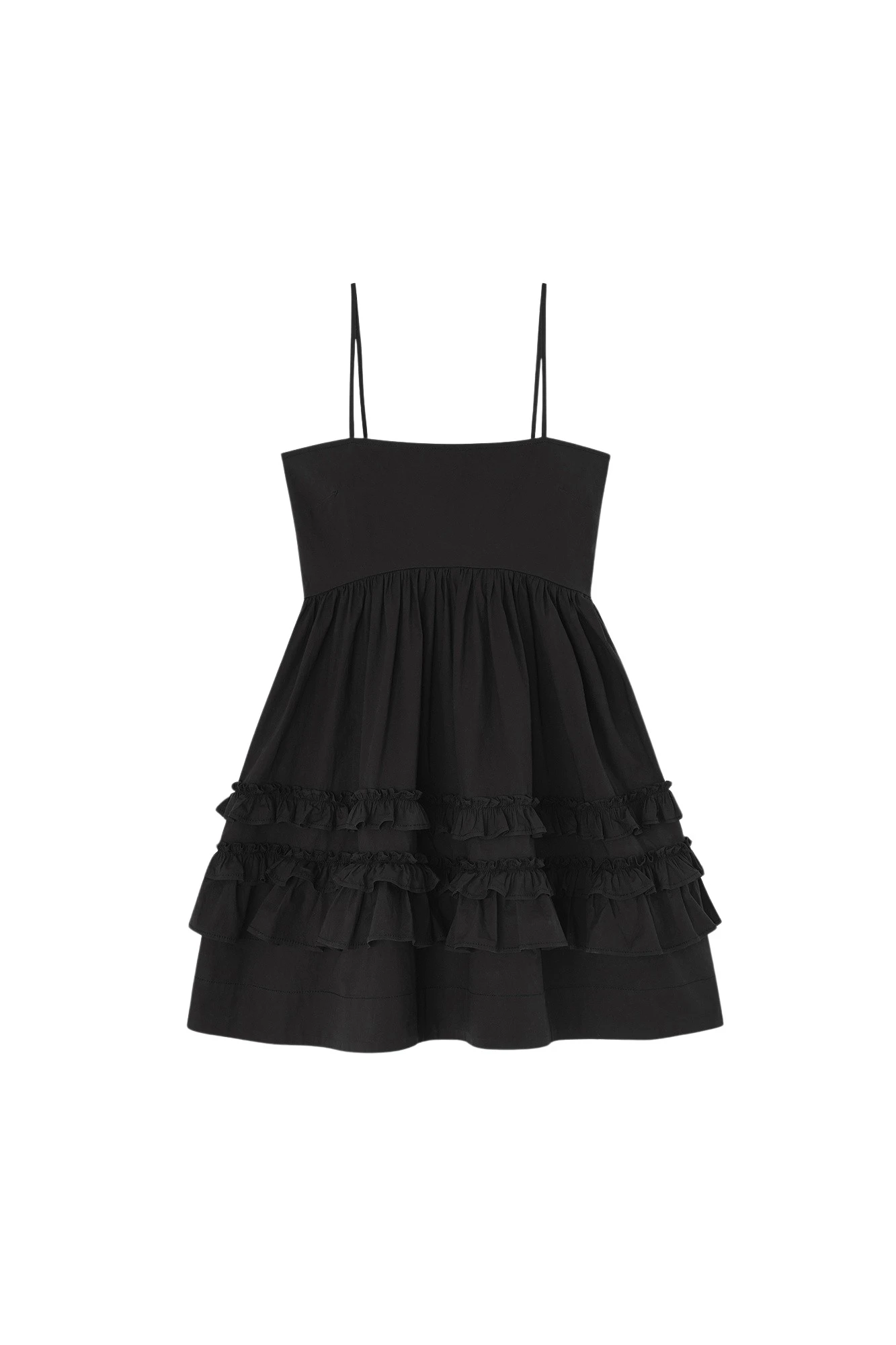 Ganni-Black-Mini-Frill-Dress-425479_nobg Ganni