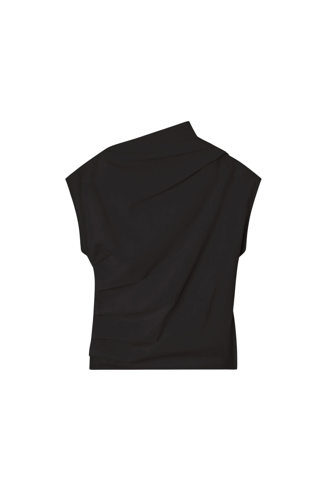Ganni-Black-Ruched-Top-184269_nobg Ganni