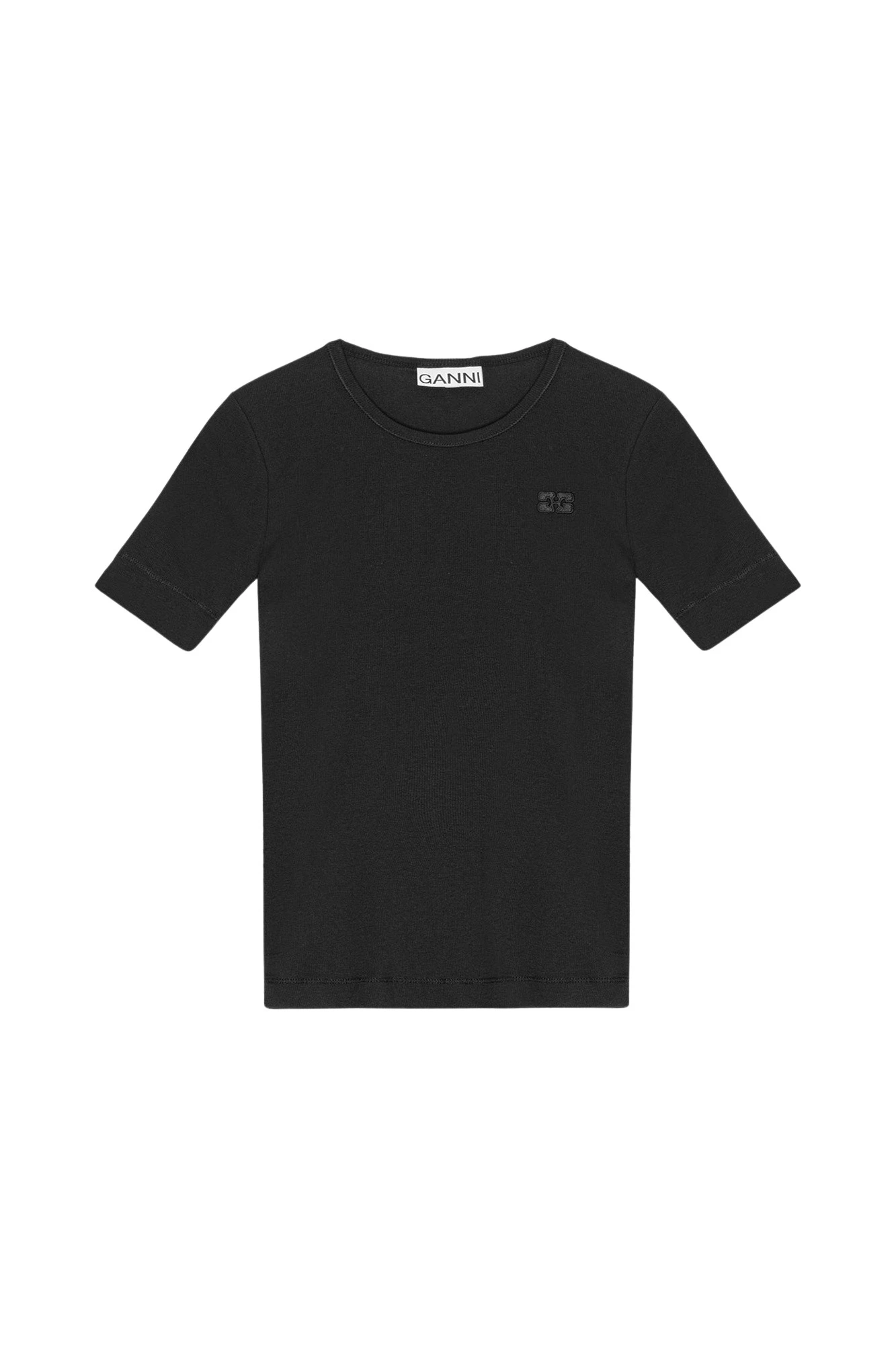 Ganni-Black-Soft-Cotton-Rib-T-Shirt-146927_nobg Ganni