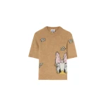 Ganni-Daisy-Duck-Beige-Short-Sleeve-Jumper-128549_nobg Ganni