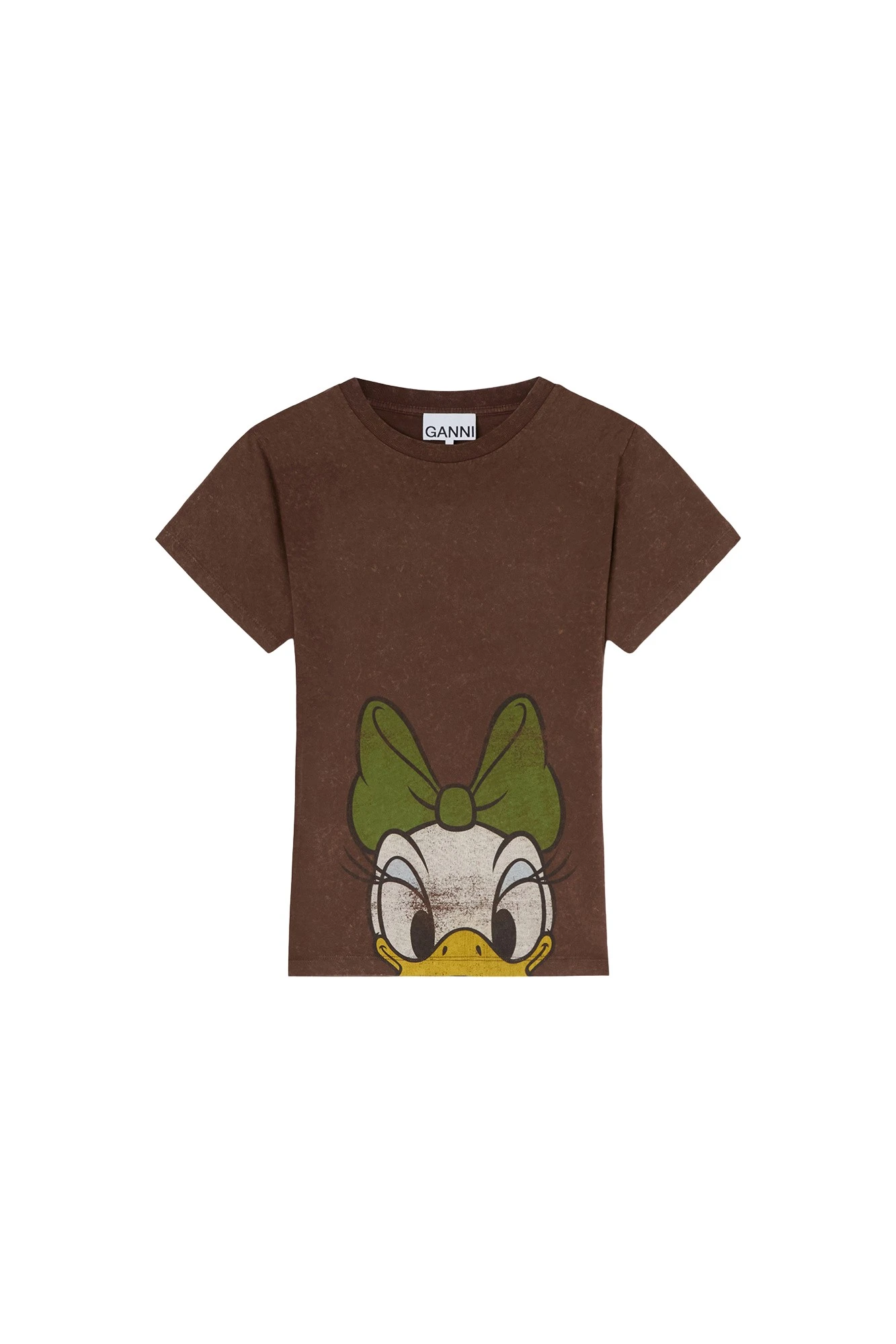Ganni-Daisy-Duck-Brown-Baby-Fit-T-shirt-176715_nobg Ganni