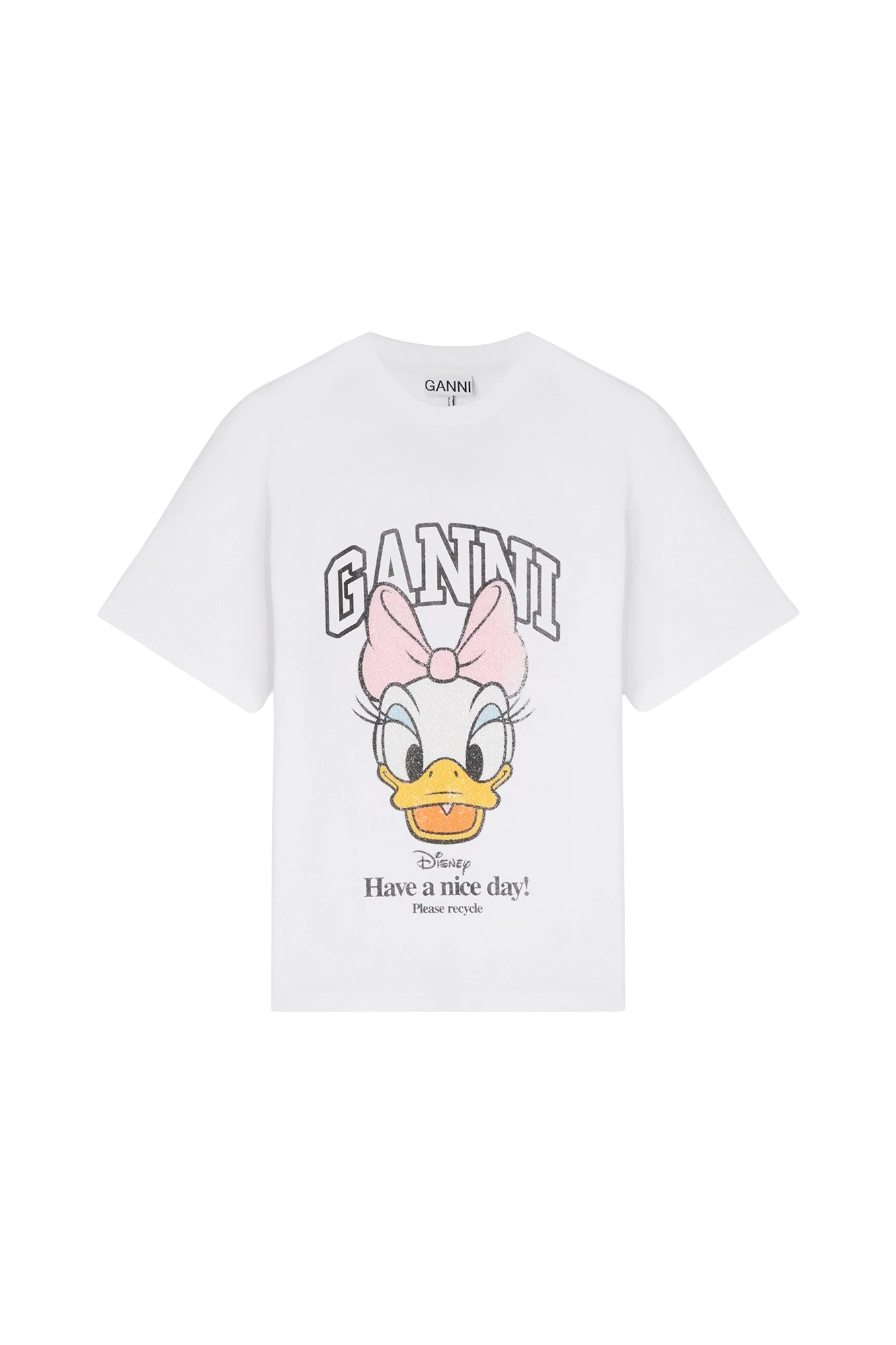 Ganni-Daisy-Duck-White-Baby-Fit-T-shirt-196356_nobg Ganni