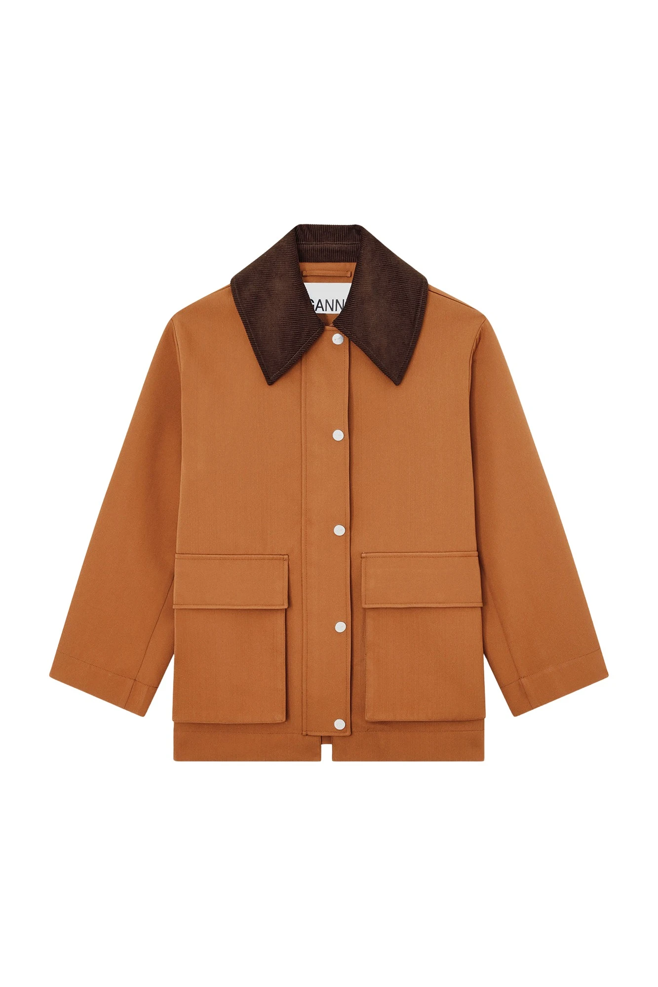 Ganni-Jacket-in-Brown-Twill-444379_nobg Ganni