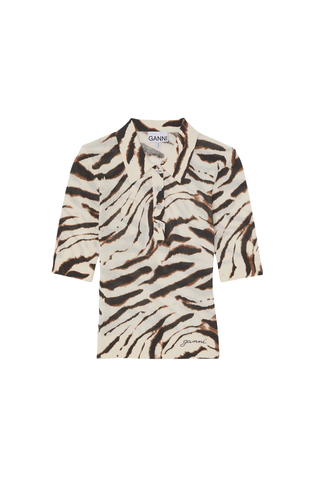 Ganni-Polo-Shirt-in-Zebra-Cotton-130714_nobg Ganni