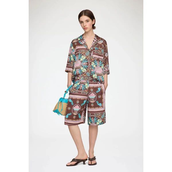Shirt in Printed Twill