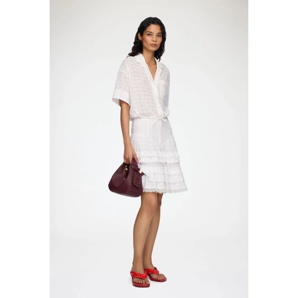 Shirt in White Broderie Anglaise