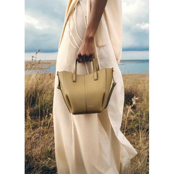 Polène Cyme Tote Nano in Smoky Olive Cyme Tote Nano in Smoky Olive - Mini Bags - Parisian Luxury Leather Bag at Luxury Shoes 