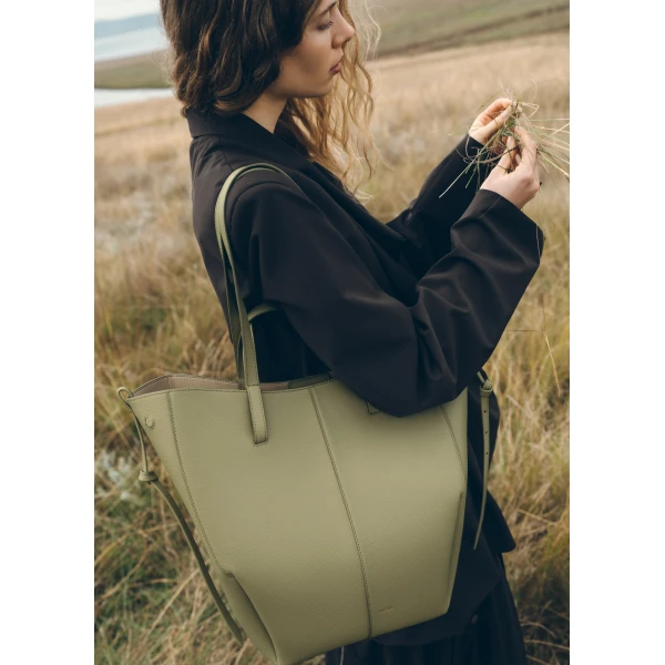 Polène Cyme Tote in Linden Cyme Tote in Linden - Totes & Top-Handle Bags - Parisian Luxury Leather Bag at Luxury Shoes 