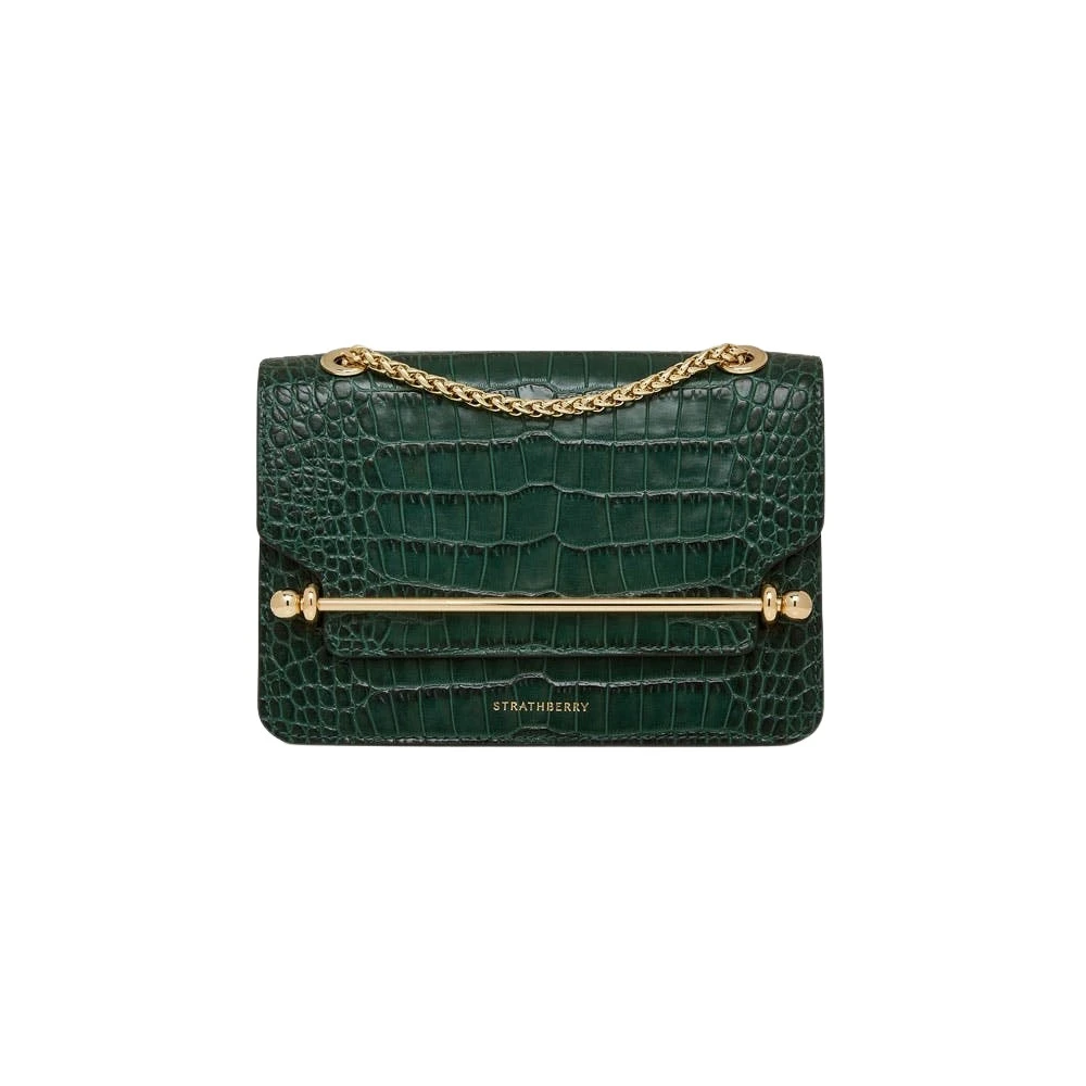 Green-EastWest-Mini-in-Croc-embossed-Leather-Bottle-Green53661_nobg Strathberry East/West Mini bag