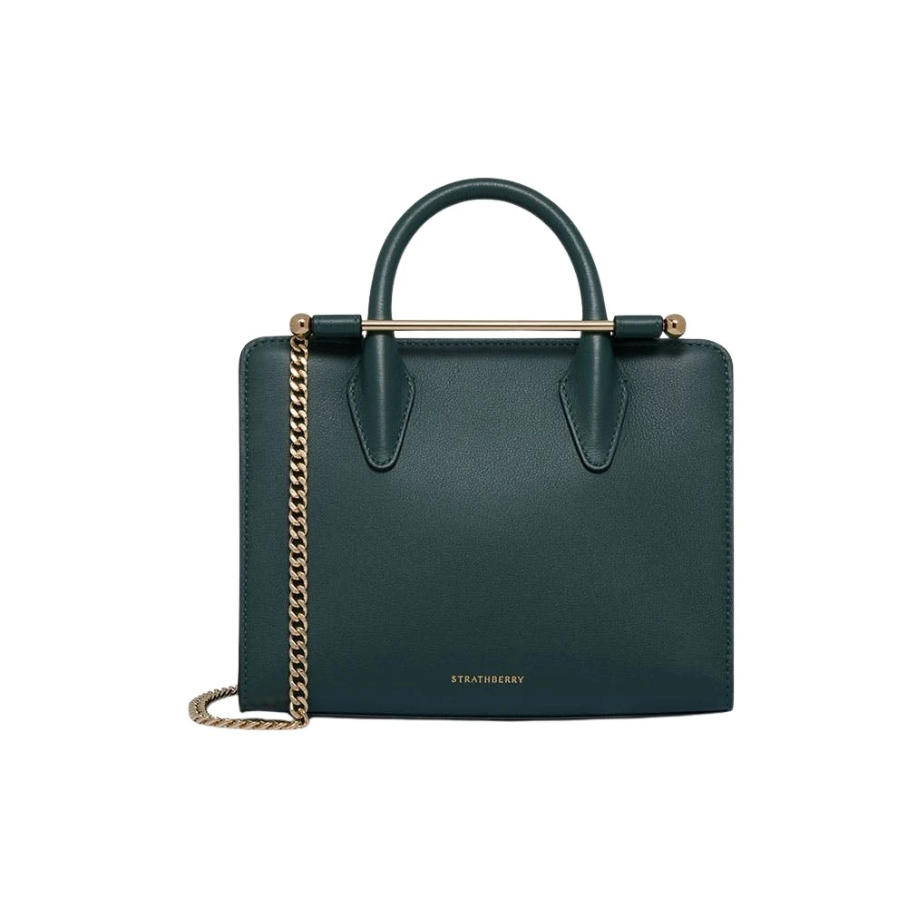 Green-Mini-Tote-in-Bottle-Green66266_nobg Strathberry Mini Tote bag