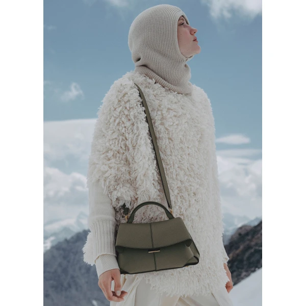 Polène Mokki Mini in Smoky Green Mokki Mini in Smoky Green - Mini Bags - Parisian Luxury Leather Bag at Luxury Shoes 