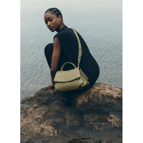 Polène Mokki in Linden Mokki in Linden - Shoulder & Crossbody Bags - Parisian Luxury Leather Bag at Luxury Shoes 