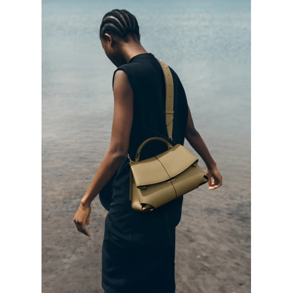 Polène Mokki in Smoky Olive Mokki in Smoky Olive - Shoulder & Crossbody Bags - Parisian Luxury Leather Bag at Luxury Shoes 