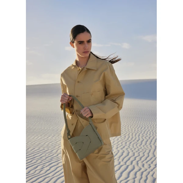 Polène Nodde in Olive Nodde in Olive - Shoulder & Crossbody Bags - Parisian Luxury Leather Bag at Luxury Shoes 