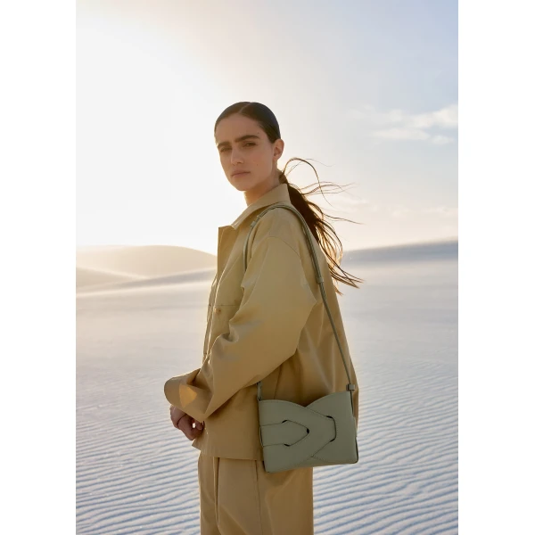 Polène Nodde in Olive Nodde in Olive - Shoulder & Crossbody Bags - Parisian Luxury Leather Bag at Luxury Shoes 