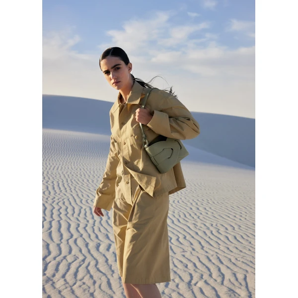 Polène Nodde in Olive Nodde in Olive - Shoulder & Crossbody Bags - Parisian Luxury Leather Bag at Luxury Shoes 