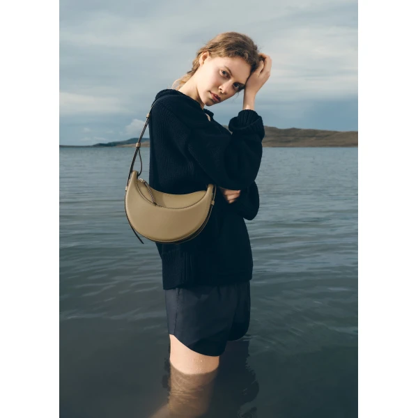 Polène Numéro Dix in Smoky Olive Numéro Dix in Smoky Olive - Shoulder & Crossbody Bags - Parisian Luxury Leather Bag at Luxury Shoes 