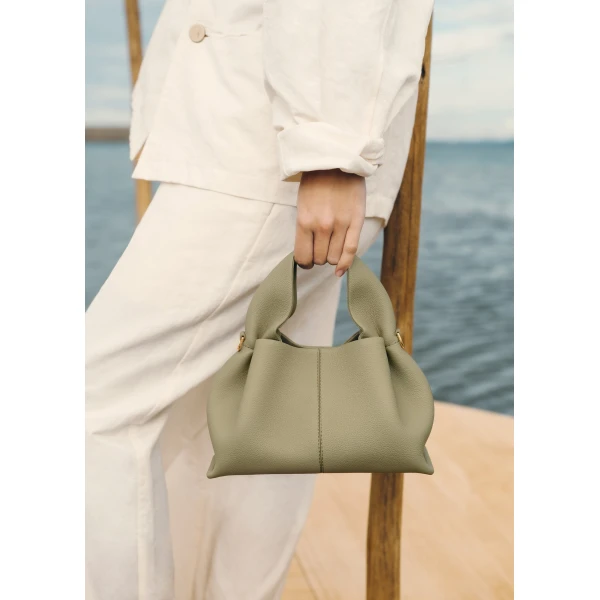 Polène Numéro Neuf Mini in Linden Numéro Neuf Mini in Linden - Mini Bags - Parisian Luxury Leather Bag at Luxury Shoes 