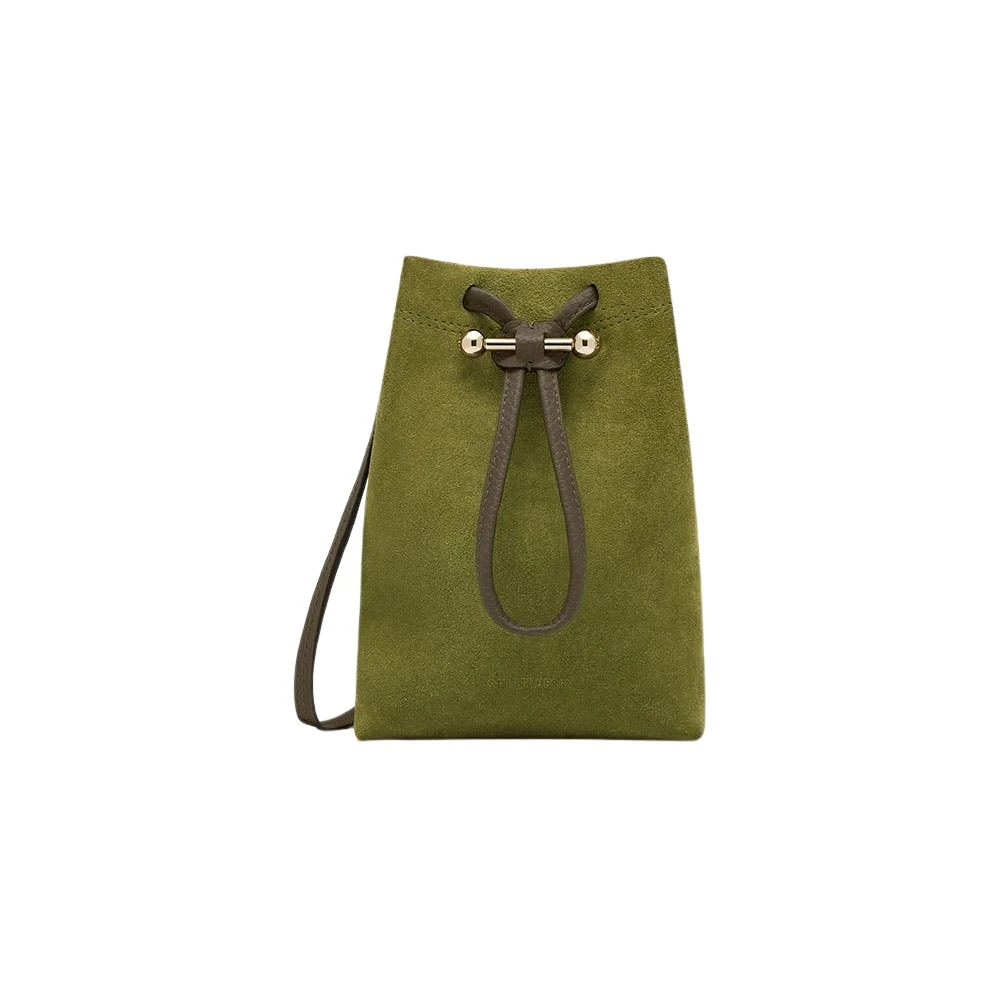 Green-Osette-Midi-Pouch-in-Lime-and-Khaki98488_nobg Strathberry Osette Midi Pouch clutch bag